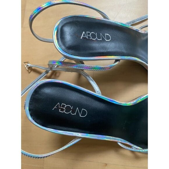 Abound BNWOT "Jimena" iridescent strappy silver heels sz 11 NEW - Picture 4 of 9